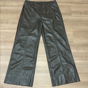 7 For All Mankind Taupe vegan leather wide leg pants. Style# 7N792C33 NWT